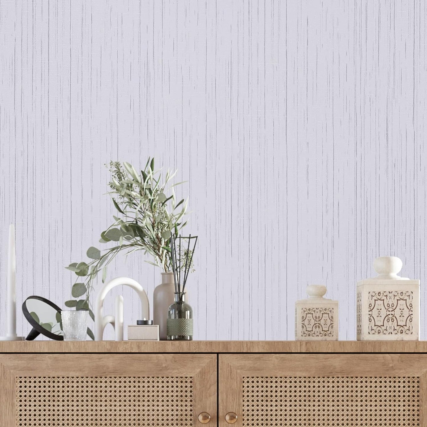 Light Blue Peel and Stick Grasscloth Texture Wallpaper 15.7"x120" Vintage Wallpaper Removable Waterproof
