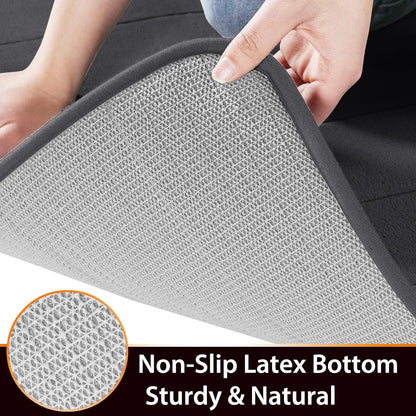 Yimobra Memory Foam Bath Mat, Super Soft Absorbent Bathroom Rug Non Slip, Quick Dry, Machine Washable Floor Carpet for Tub Shower, Home Decor Accessories, 24x17, Grey