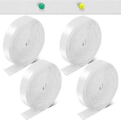 Zonon 4 Rolls 120 Inch Felt Strip with Adhesive Backing Felt Tapes Furniture Strip Rolls Self Stick Heavy Duty Polyester for Protecting Furniture and DIY Adhesive(Black,0.5 Inch)