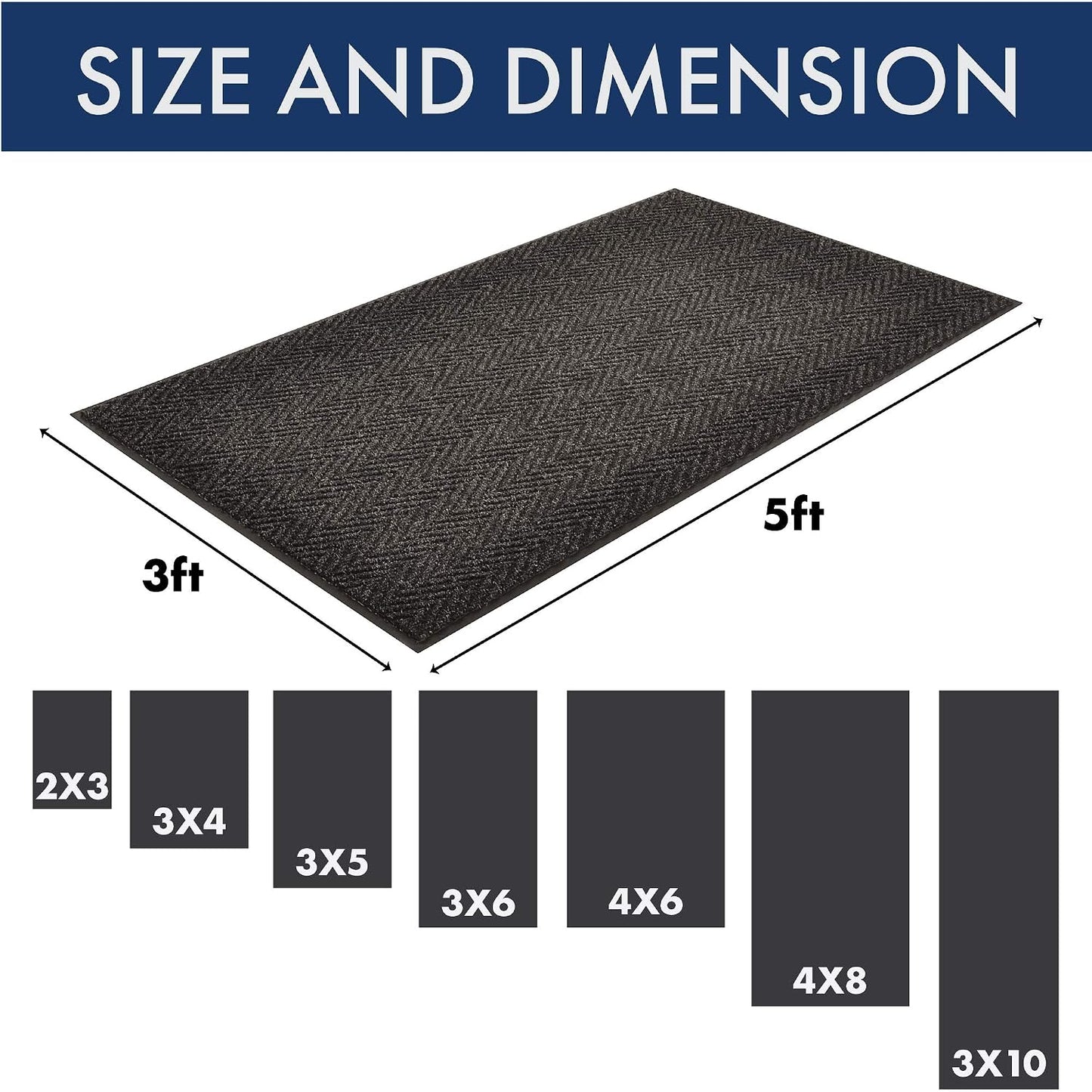 Notrax 118 Arrow Trax® Entrance Mat, for Home or Office, 3' X 4' Gray