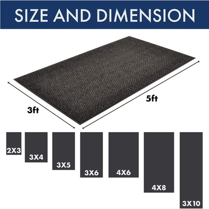 Notrax 118 Arrow Trax® Entrance Mat, for Home or Office, 3' X 4' Gray