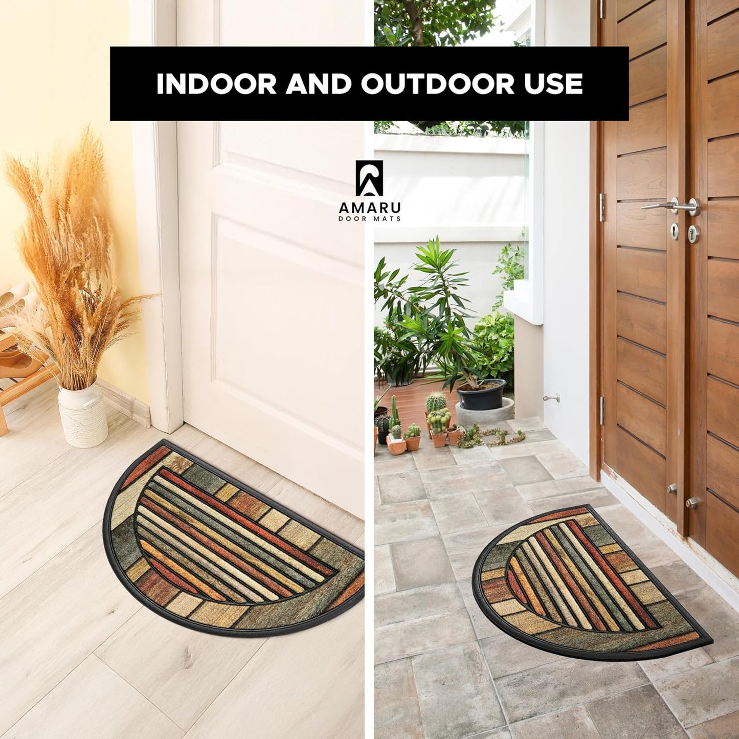 Extra Durable, Superior Absorption, Front Door Mat for Outdoor & Indoor - Welcome Mat for Entryway, Entrance, Patio, Porch - Waterproof, Non-Slip Backing, Coarse Fibers (Scales,17x29)