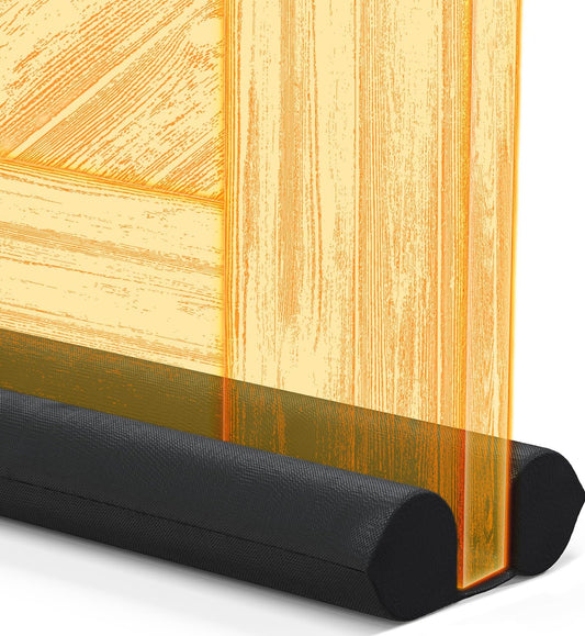 Everlasting Comfort 2 Sided Door Draft Stopper for Bottom of Door - Keeps Cold Air in & Heat Out, 100% Sound Proofing Strip Gap Filler, Quick Install Noise Blocker Sweep for Home - Fits 30"- 36" W
