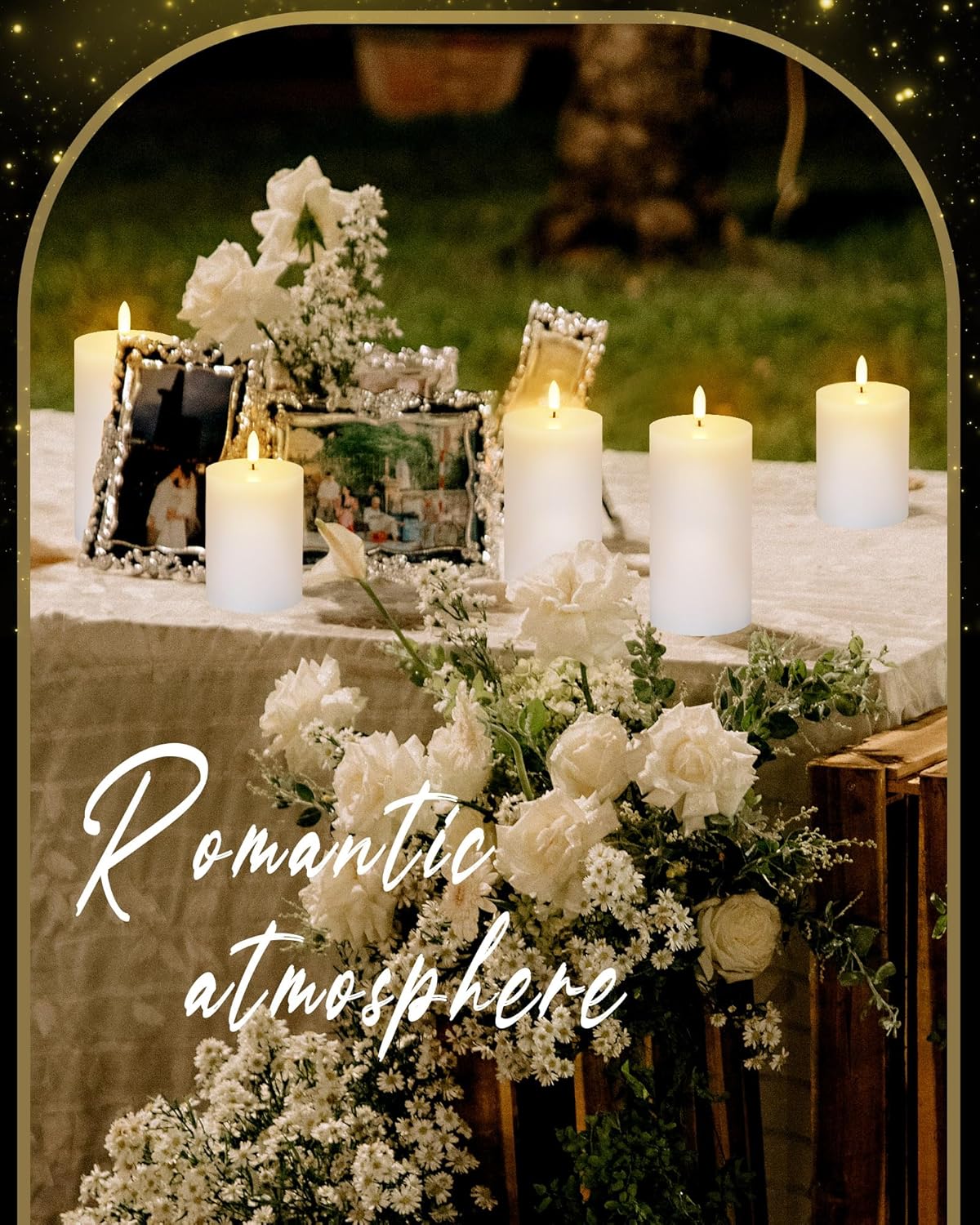 VIHOSE 9 Pack White Flameless Candles Set with Remote and Timer Flickering Flameless Battery Candles Flat Top LED Pillar for Wedding Outdoor Home Festival Decoration(D 3'' H 4'' 5'' 6'')