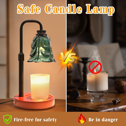 Candle Warmer Lamp with Timer Dimmer, Adjustable Height Pink Tulip Candle Wax Warmer, Christmas Birthday Gift for Mom Women,House Warming Gifts for New Home Bedroom Decor,Flower Pink