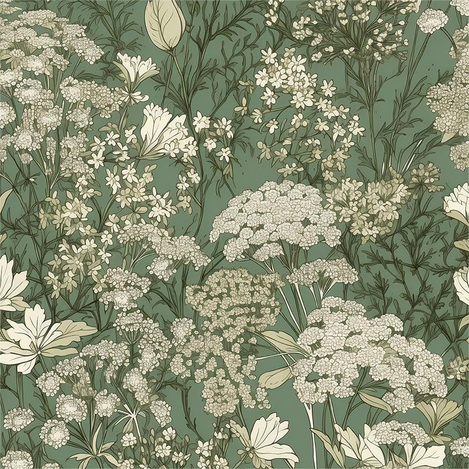 MuralPeel Dark Grey White Poppies Peony Floral Vintage Peel and Stick Wallpaper Self Adhesive Removable Easy Peel Off Stick on Wall Paper for Bedroom Cabinet Renter