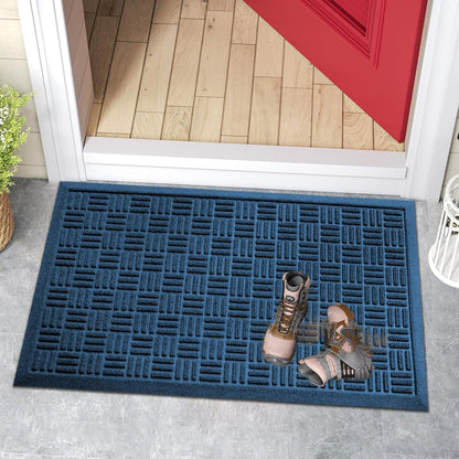 Mibao Front Door Mat, Heavy Duty Durable Welcome Mat for Outdoor Indoor, Dirt Trapper Waterproof Super Absorbent Door Mat for Entryway Outside Patio Porch, 29.5" x 17", Grey