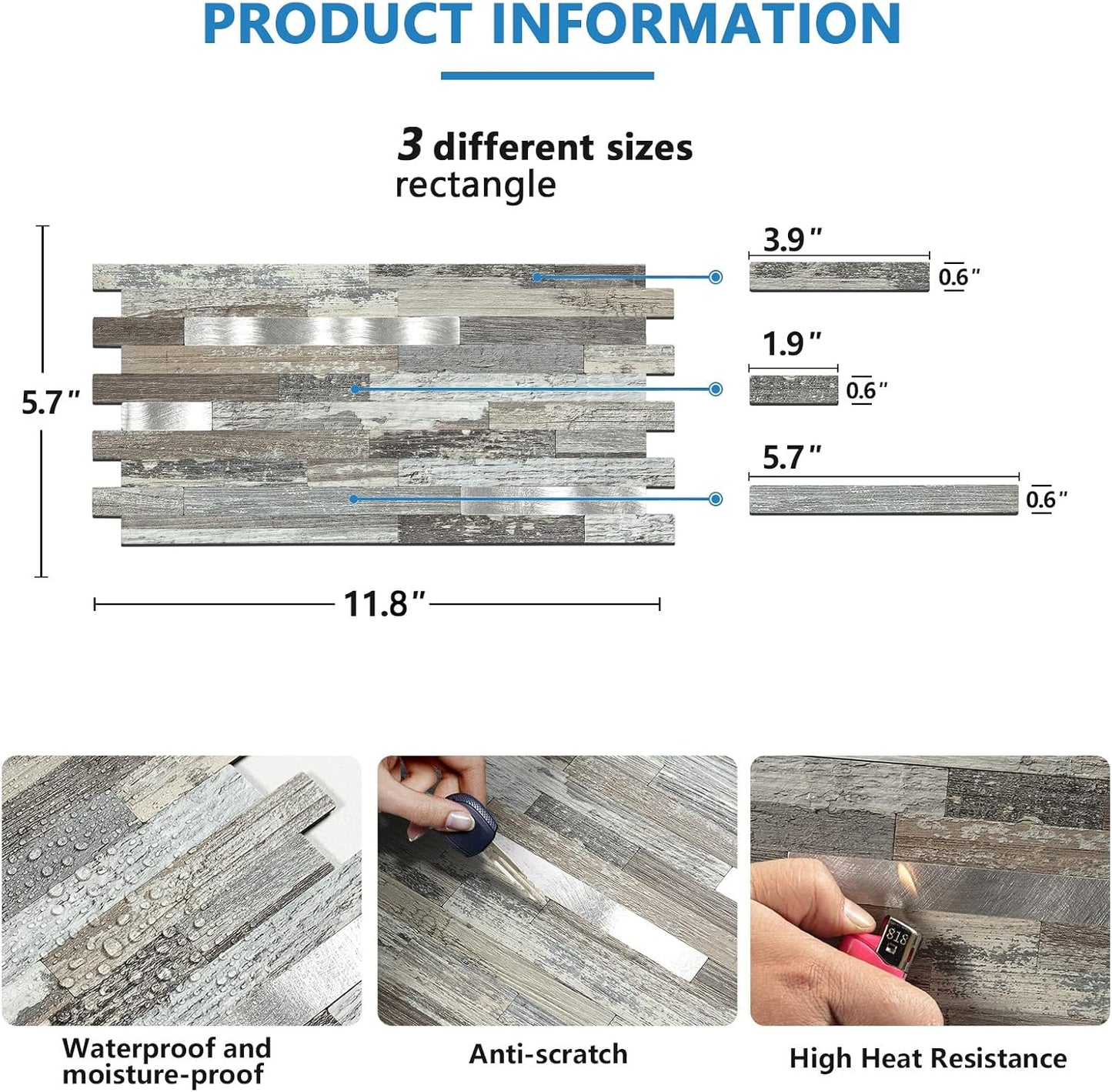 Midcard 20 Sheet Peel and Stick Backsplash, White Marble PVC Wall Tile for Kitchen Backsplash