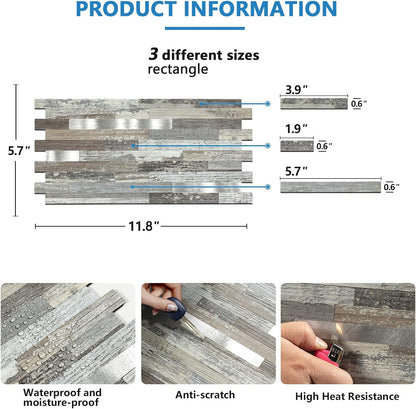 Midcard 20 Sheet Peel and Stick Backsplash, White Marble PVC Wall Tile for Kitchen Backsplash