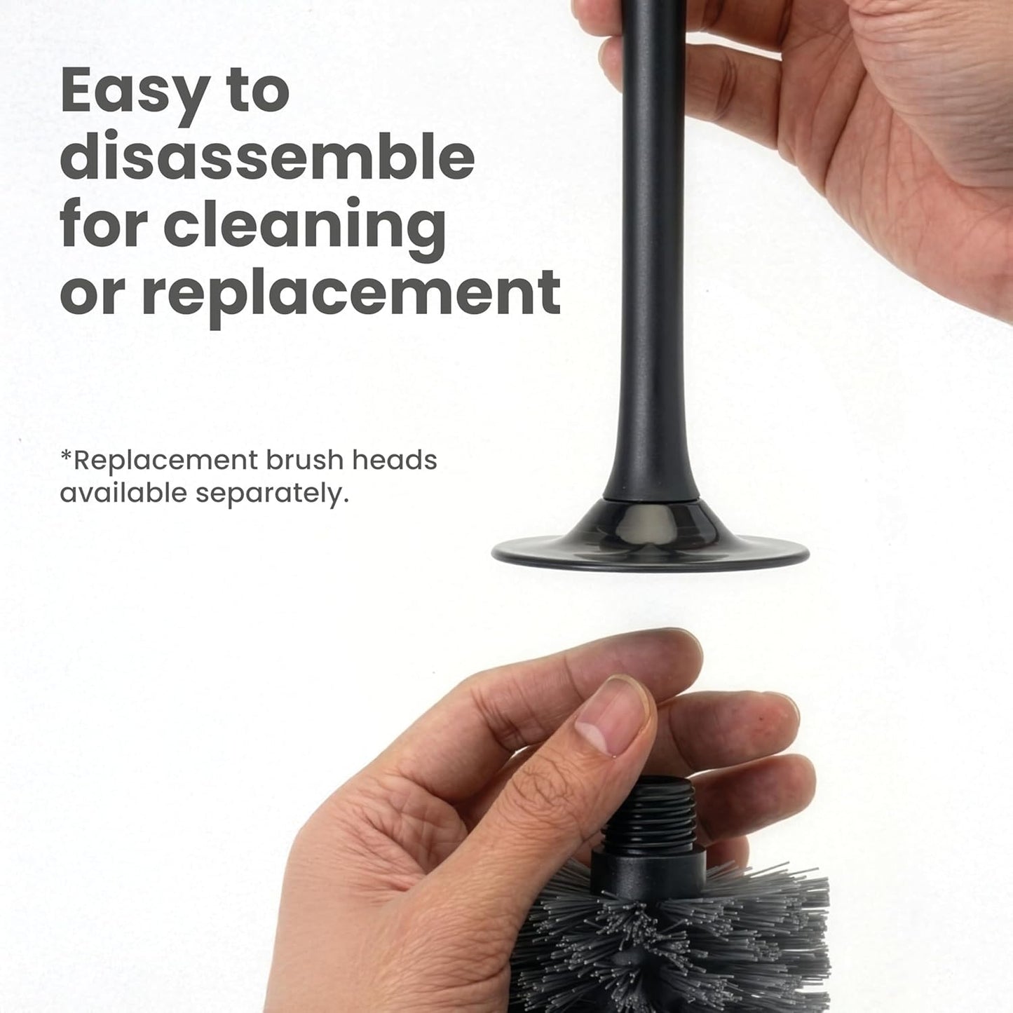 Vigar Zense Toilet Brush and Holder Set - Toilet Bowl Brush and Holder, Polyresin Stone Bathroom Accessory, Compact Toilet Cleaner Brush for Bathroom Decor and Toilet Accessories Set - White Marble