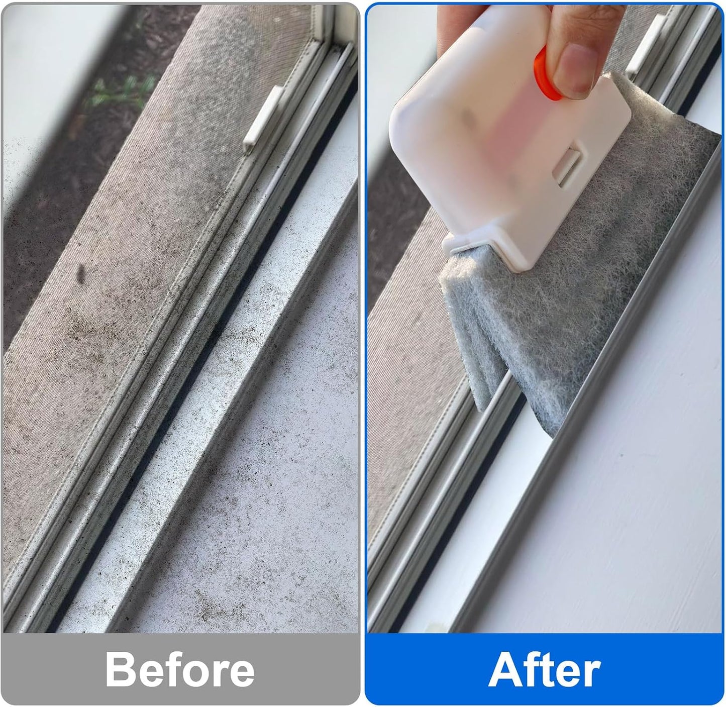 XANGNIER Window Sill Cleaner Tool,10 Pcs Magic Door Window Track Cleaning Tools Kit,Sliding Door Track Cleaner,Groove Crevice Cleaning Brush for Tile Lines/Shutter/Car Vents/Air Conditioner/Keyboard
