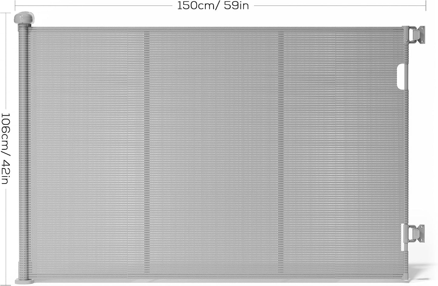 Retractable Baby Gate for Stairs, 42" Tall X 200" Wide Mesh Dog Gate Indoor, Child Gate for Doorways, Hallways, Deck, Indoor Outdoor Pet Baby Safety Essentials for Home, Black