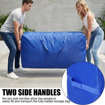 66 Gallon Extra Large Storage Bags, XXL Moving Bags with Zippers & Side Handles, Jumbo Big Storage Totes for Moving & Space-Saving Organization (Black, 66 Gallon, 1 Pack)
