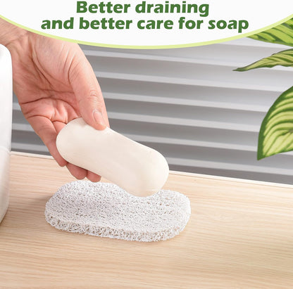 4pcs Soap Lifting Pad for Bar Soap,Beige Non-Slip Soap Saver Pads Self Draining Soap Bars Holder Pads for Kitchen Bathroom Travel Hotel Shower Cleaning Supplies
