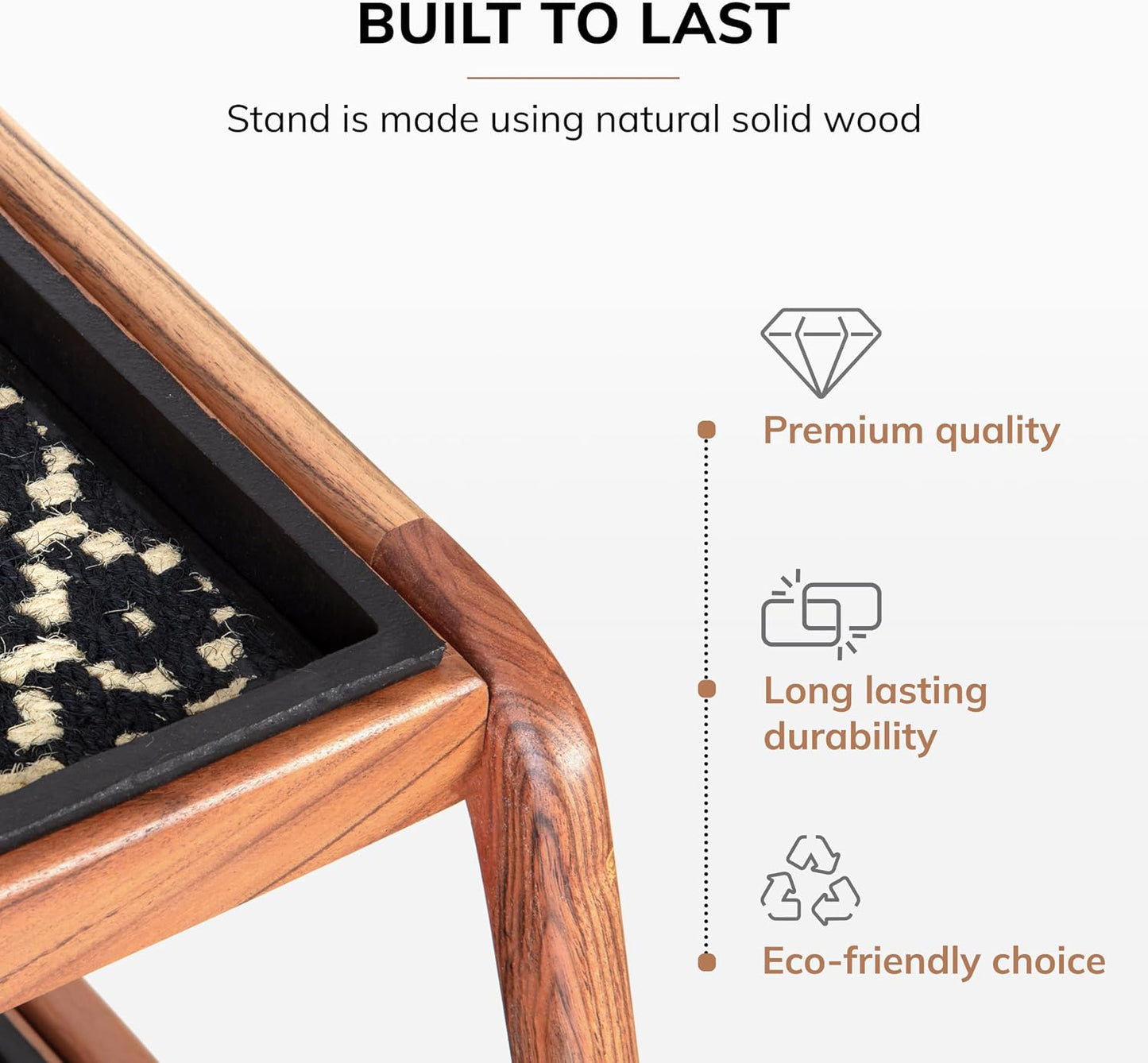 Anji Mountain Heavy Duty Waterproof Wooden Shoe Storage Mat Organizer/Boot Storage Tray Multi Use for Entryway with Coir, Tan Rectangle Embossed Insert, 1 Tier, Fits 2 Pair (26.5" Wide)