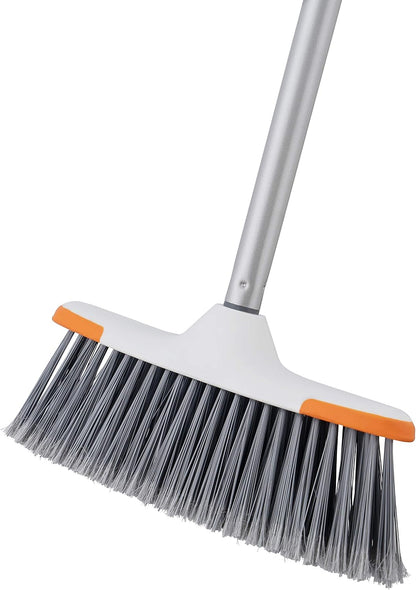 Superio Grey Broom, Heavy-Duty Indoor & Outdoor Broom with 48-Inch Handle, Multi-Surface Floor Cleaning for Home, Kitchen, Garage & Office