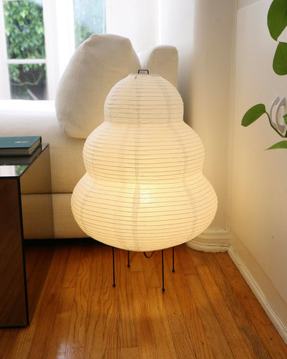 Noguchi Style Rice Paper Floor Lamp • Minimalist Japanese Lantern Lamp for Living Room, Bedroom