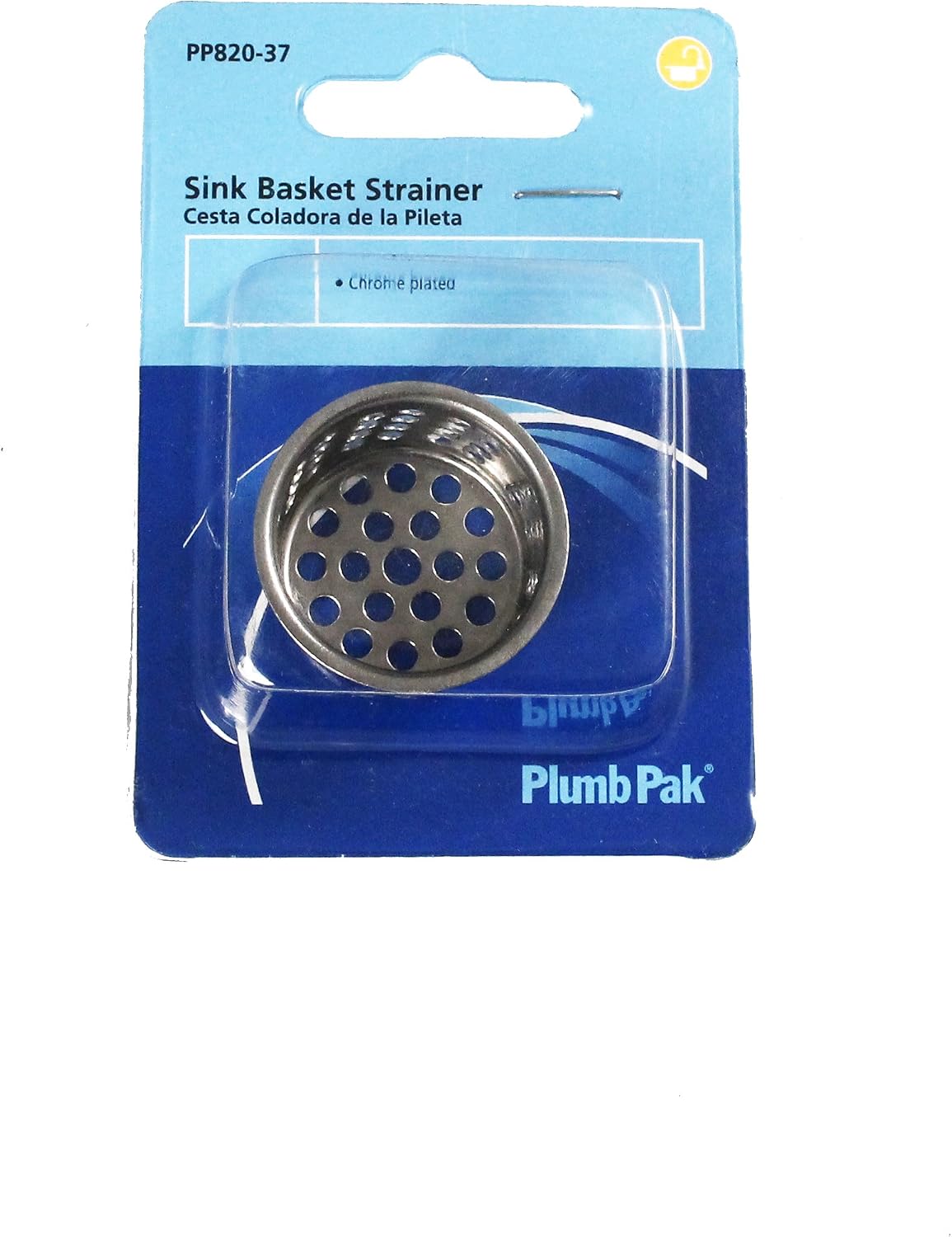 Plumb Pak, Chrome, Size PP820-37 Strainer Basket-Basin Sink 1-inch, 1 Pack
