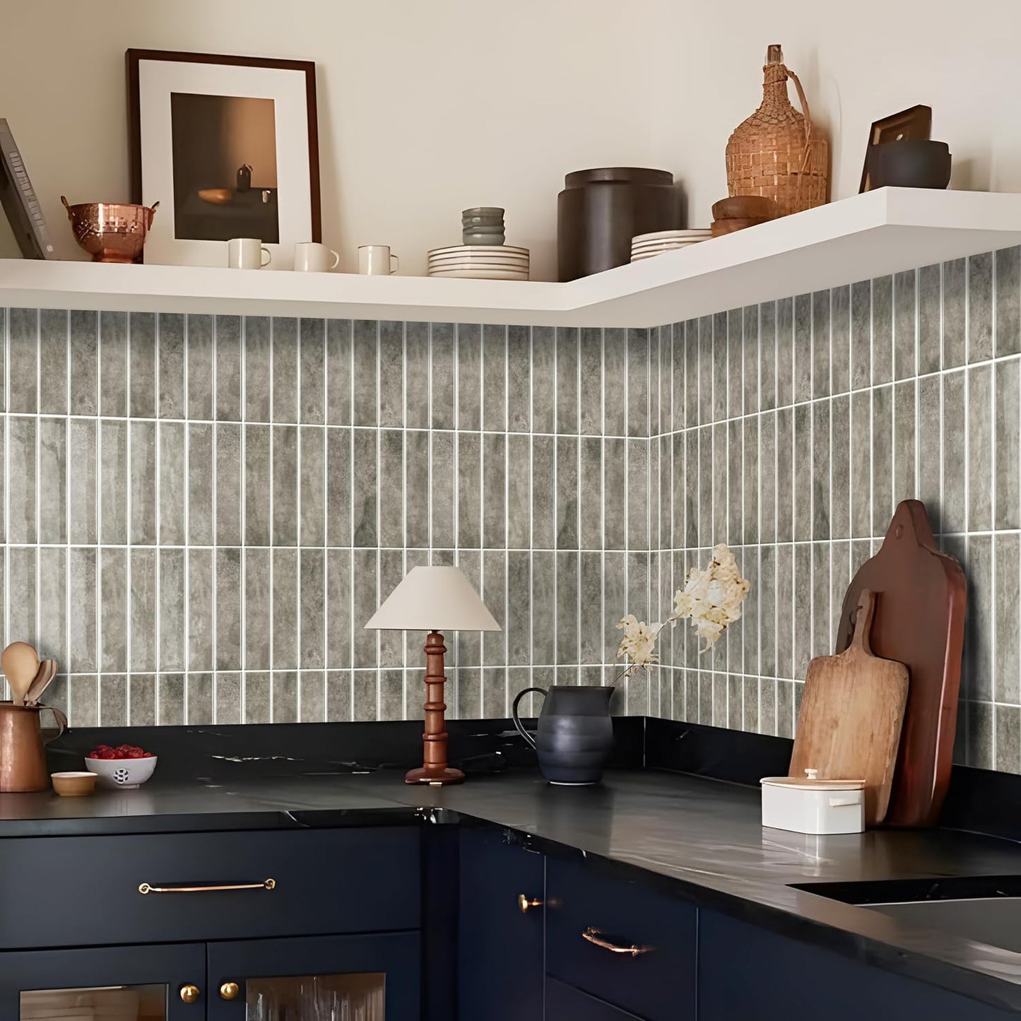 Alwayspon 10 Sheets 12x12inch Beige 3D Vinyl Backsplash Tiles, Self-Adhesive Peel and Stick Wall Tile Stickers Stick on Subway Tiles for Kitchen Bathroom Wall