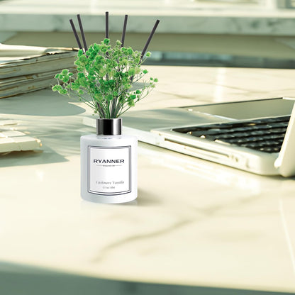 Reed Diffuser Set,5.1 fl oz Clean Linen Scent Diffuser with Sticks Home Fragrance Reed Diffuser with Essential Oil for Bathroom Shelf Decor&Air Freshener,Home Bathroom Office Decor & Gifts
