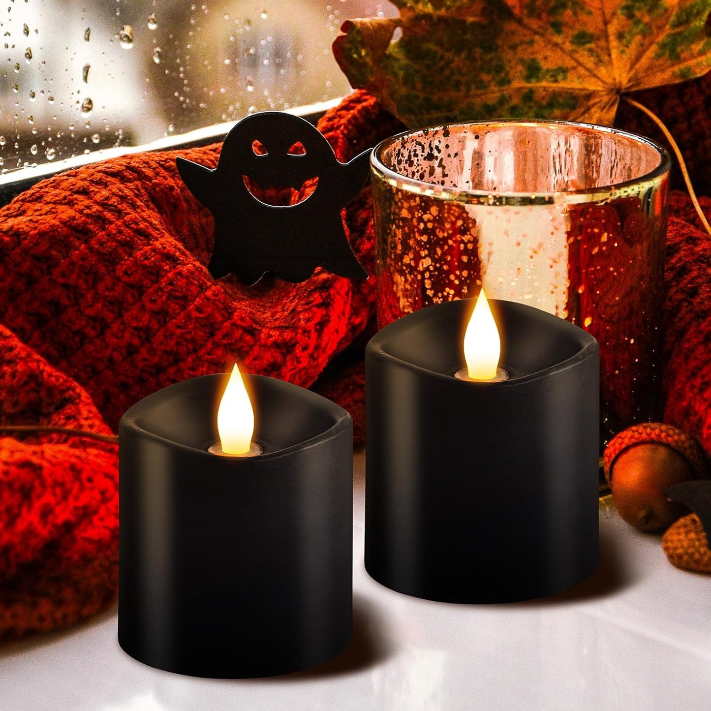 3x4 Flickering Flameless Candles Set of 3,Real Wax Pillar LED Candles,with Timer,4 inch Flameless Candles with Remote,for Party Wedding Holiday Home Decor,Ivory