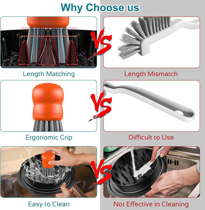 Mini Dish Brush for Cleaning Chicken Shredder, Palm Brush Dish Scrubber with Ergonomic Grip, Kitchen Brush for Washing Dishes, Pans, Pots, Sink (1, Black)