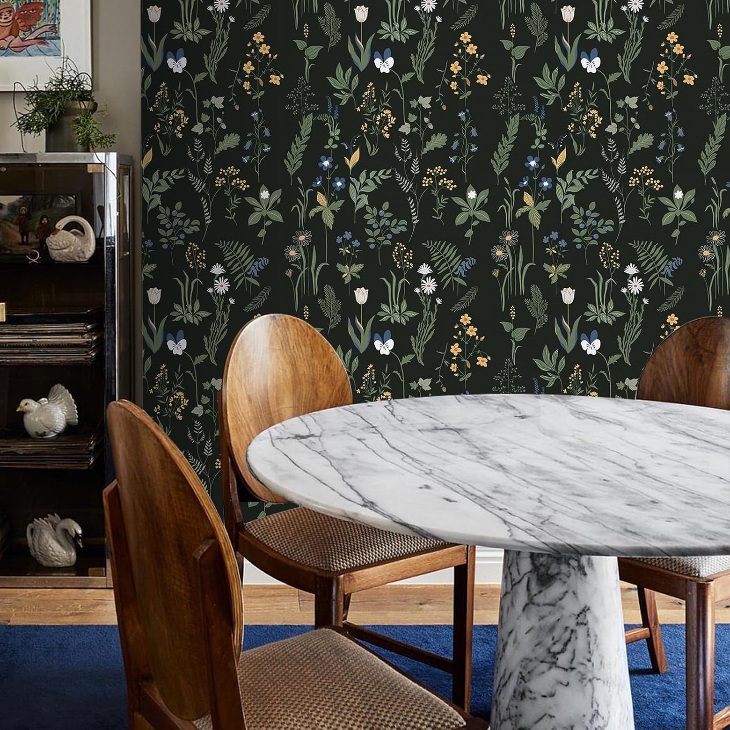 Removable Peel and Stick Wallpaper Boho 17.5 x 118 in Floral for Bedroom Bathroom Easy Peel Off Stick on Wallpaper Contact Paper Renter Friendly Wall Paper