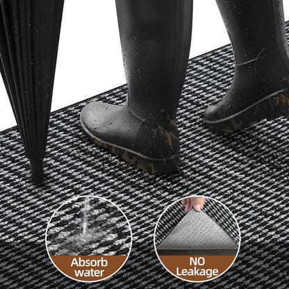 Indoor Door mat 17“ x 30”, Dirt Trapper Door Mat, Non-Slip Washable Entrance Mat, Dirt Resistant and Absorbent Welcome Mat,Low-Profile Doormat for Entryways, Front Doors, and Indoor Entrances, White