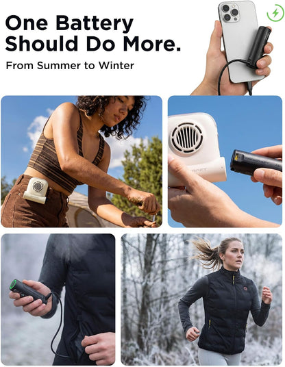InoKraft Portable Fan Rechargeable for Hiking & Camping, Clip-On Waist Fan with Swappable 4Ah Rechargeable Battery, 49 ft/s Turbo Airflow, Up to 13H+ Runtime