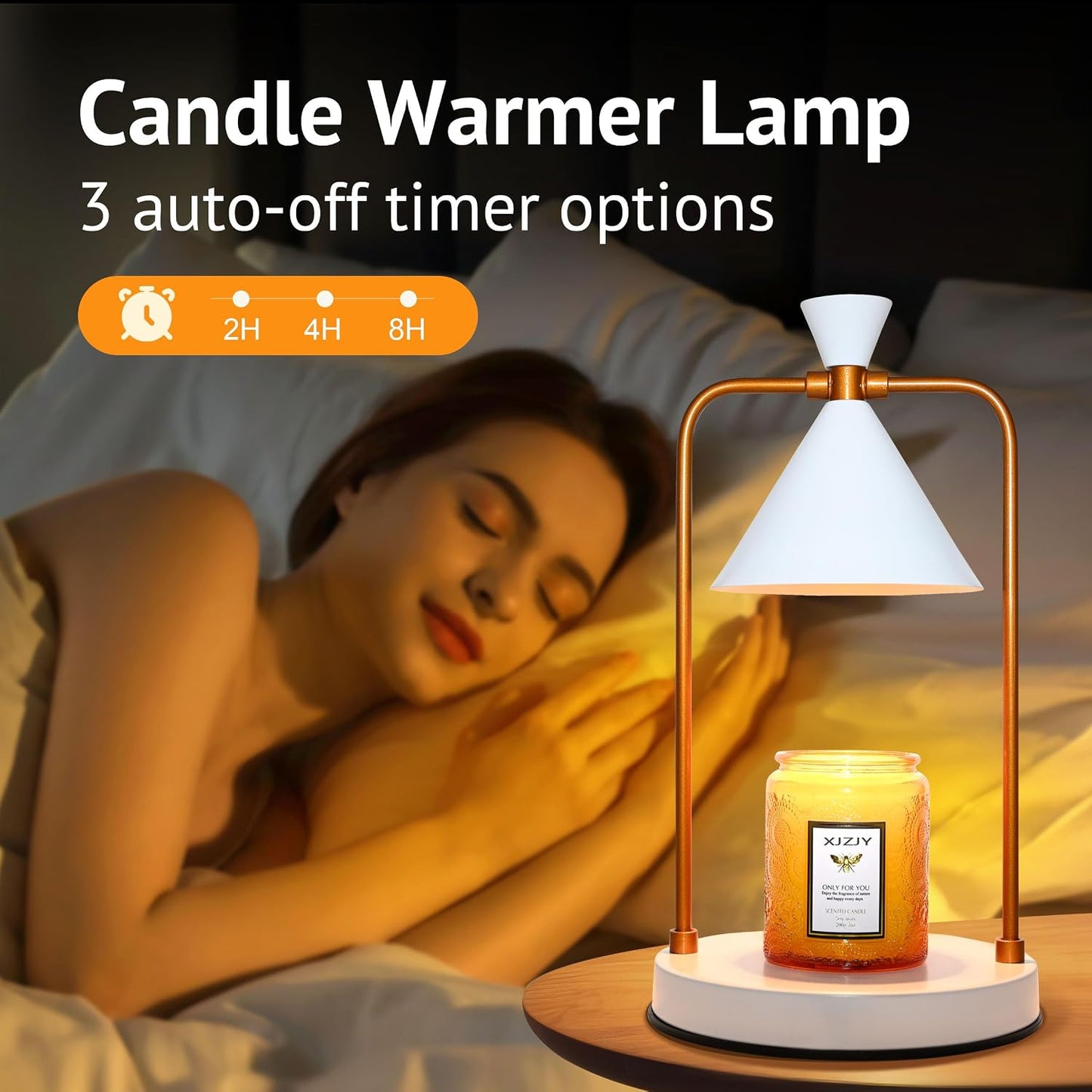 XJZJY Candle Warmer Lamp with Timer Dimmer,Unique Birthday Gifts for Women Mom,House Warming Gifts New Home Room Decor,Wax melt Warmer for Scented Wax Jar Candles,Black-Large