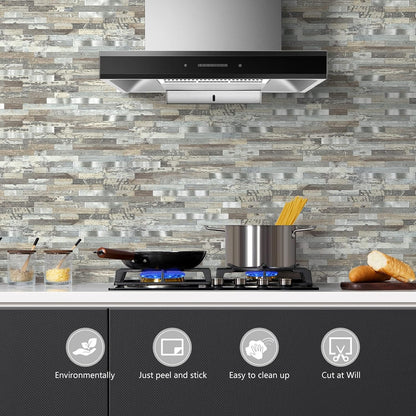 Midcard 10 Sheets Peel and Stick Backsplash PVC Wall Tile,for Kitchen Backsplash