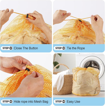 3 Pack XXL Mesh Laundry Bags for Delicates, Extra Large Laundry Wash Bags for Clothes,Bed Linen,Toys with Drawstring Closure Sturdy(3 XXLarge 28 x 26 Inches)