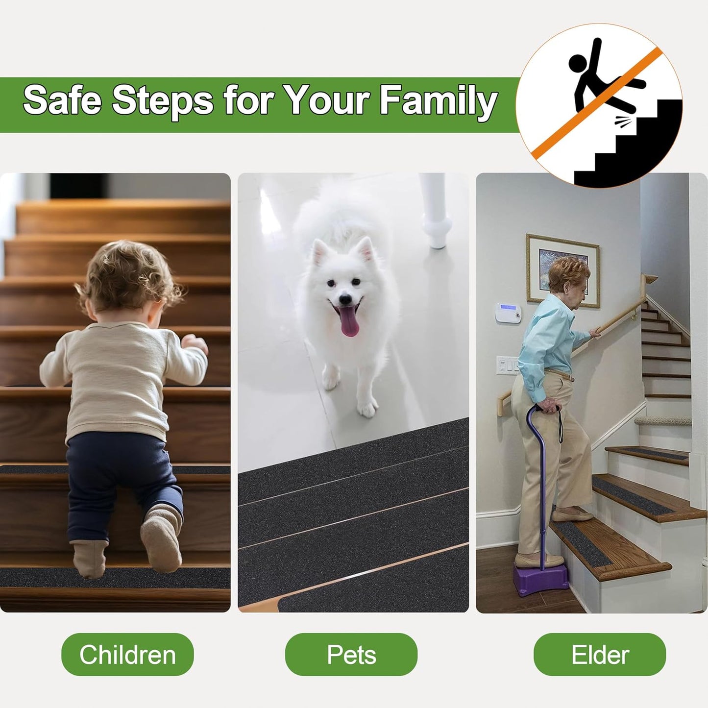 LLPT Grip Tape 2" x 16.5 Ft Ft Black Heavy Duty Anti Slip Tape | Waterproof, Deep Diamond Anti-Slip Texture, Strong Adhesion for House Stairs Ladders Bathroom Floor Steps Staircase Tread