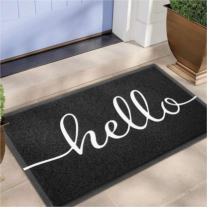 EARTHALL Door Mat Outside Inside Home Doormat, 30"x17.5", Durable Floor Mat Non Slip Mat Ultra Absorb Mud Easy Clean Front Doormat for Garage, Entryway, Patio, High Traffic Areas, Black
