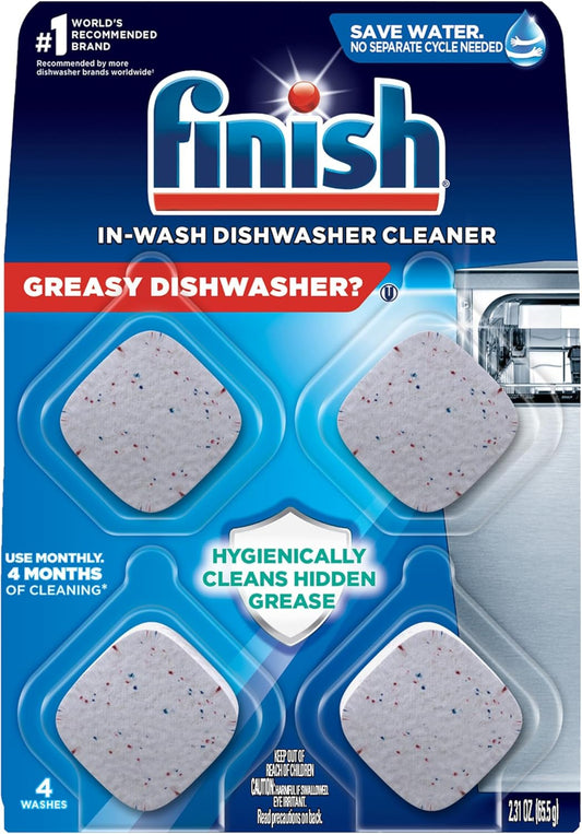 Finish Dishwasher Cleaner Liquid, Deep Cleans Hidden Grease & Limescale, Fights Odors & helps maintain Performance, 1 Year Supply, 8.45oz, (Pack of 8)