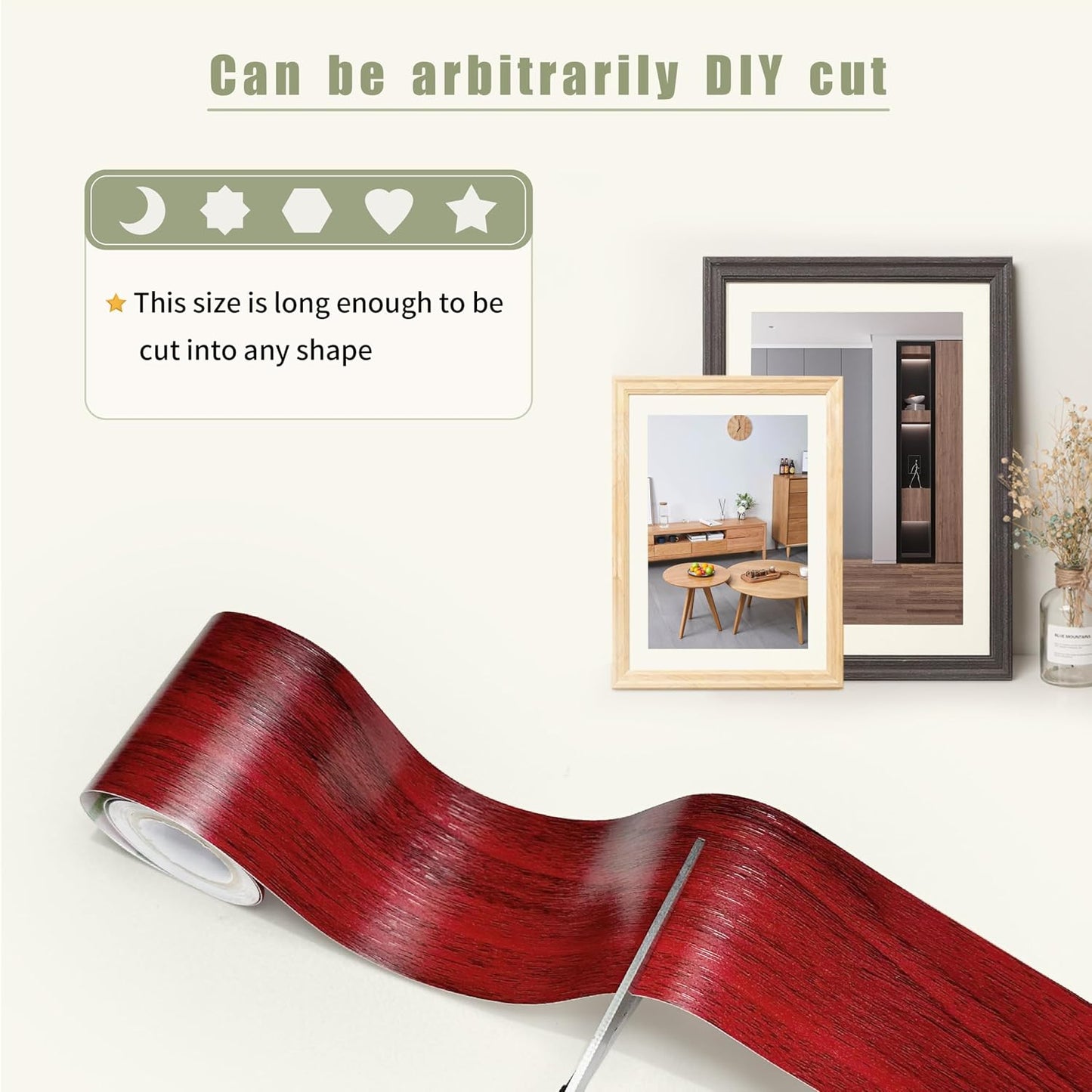 Besezx Wood Grain Repair Tape, 2.4" X15', Self Adhesive Wood Grain Repair Patch for Tables, Chairs, Baseboards, Doors, Windows, Floors, All Kinds of Furniture Renovation, Handicraft DIY. (Natural oak)