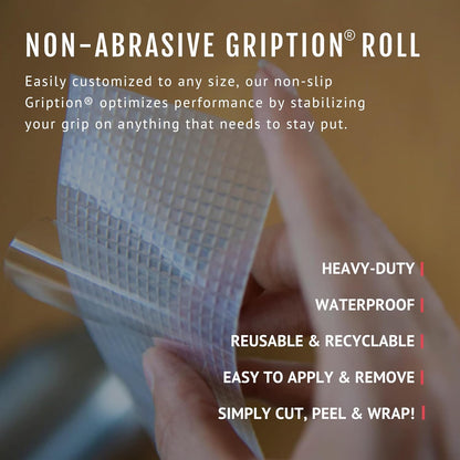 CATTONGUE GRIPS Non-Abrasive Grip Tape Roll - 2” Wide Heavy-Duty, Waterproof Anti-Slip Tape for Bathtubs, Stair Treads, Ramps & More - Indoor & Outdoor Non-Skid Solution (Clear, 10ft)