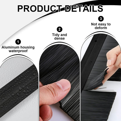 Frienda 2 Set Door Brush Bottom Sweep Brush Weather Stripping Aluminum Door Seal with Screws for Gaps up to 1 Inch, for Home, Commercial Gate, Fill Gaps Dust, Debris (1 x 36 Inch,Gray)