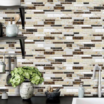 36 Sheets of Self Adhesive Marble Tile Wall Tiles Vinyl Sticker | 9.68 x 4.72in Water Resistant, Easy to Stick and Peel off, Suitable for DIY Decoration on Ceilings and Walls (Black)