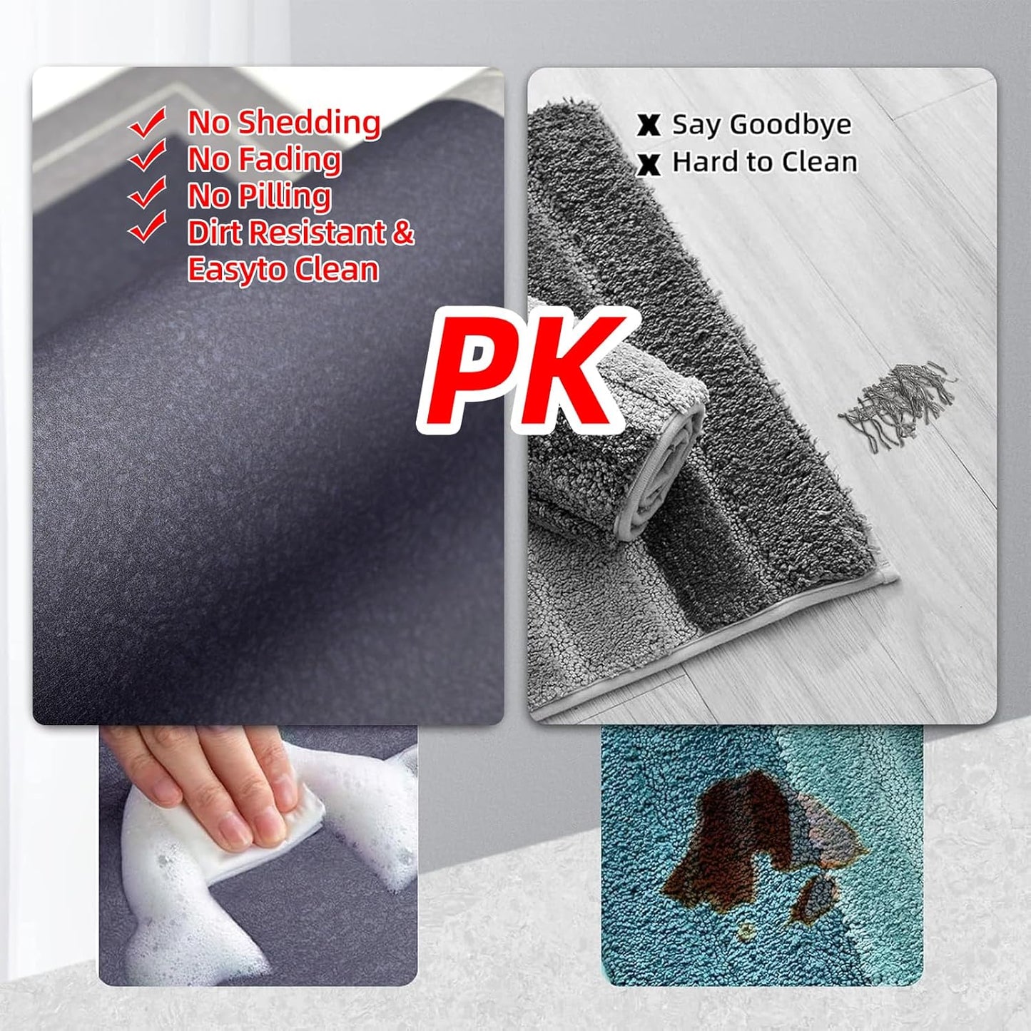 Diatomaceous Earth Bath Mat Super Absorbent Quick Dry Bath Mat, Bathroom Rugs Non Slip Washable, Thin Dark Gray Bathroom Floor Mats-Shower Rug for in Front of Bathtub Shower, Easy Care, 15.7"x23.6"