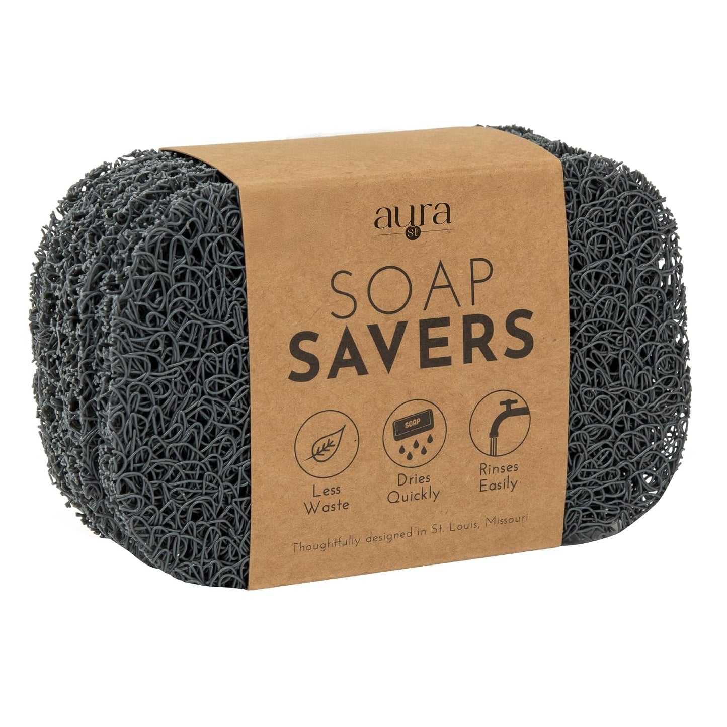 S&T INC. Bar Soap Holder for Kitchen, Bathroom, and Soap Dish, 4 Pack, White, 2.9 inches by 4.4 inches