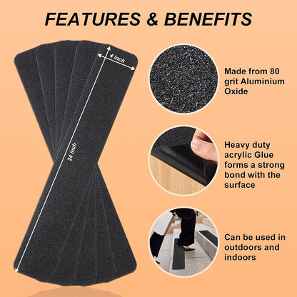 Qingluan Grip Tape, Heavy Duty Anti Slip Tape for Stairs Outdoor/Indoor Waterproof 4" x 33 ft, Safety Non-Slip Roll for Stair Step Traction Treads Stair Non Slip Strips Grey