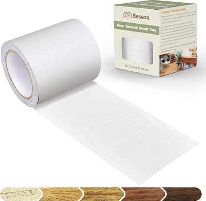 Besezx Wood Grain Repair Tape, 2.4" X15', Self Adhesive Wood Grain Repair Patch for Tables, Chairs, Baseboards, Doors, Windows, Floors, All Kinds of Furniture Renovation, Handicraft DIY. (Natural oak)