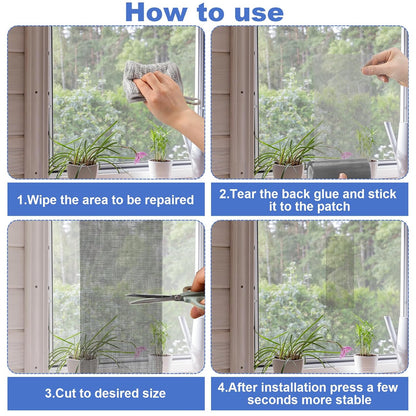 CroBlissful Extra Wide 5 inch x 20 ft Window Screen Tape Mesh Repair Strong Adhesive Waterproof Fiberglass Screen Repair Kit Patch for Window Door Tears Holes(Black)