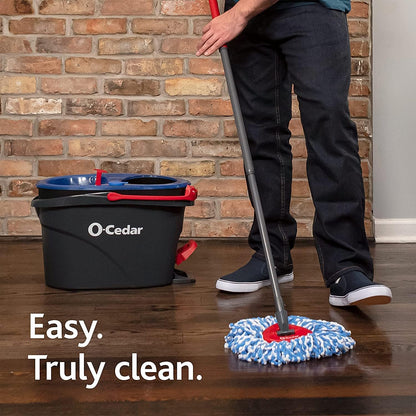 O-Cedar EasyWring RinseClean Microfiber Spin Mop & Bucket Floor Cleaning System with Lavender Pac (Variety Pack)