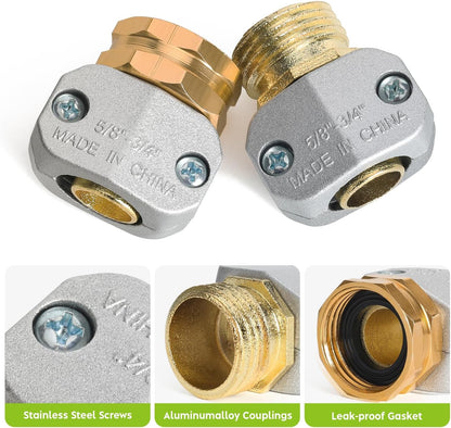 A30008-D Brass Hose Y Connector Brass Garden Hose Adapter, Garden Hose Splitter 2 Way Heavy Duty, Hose Bib Splitter with 2 Extra Rubber Washers-2PACK