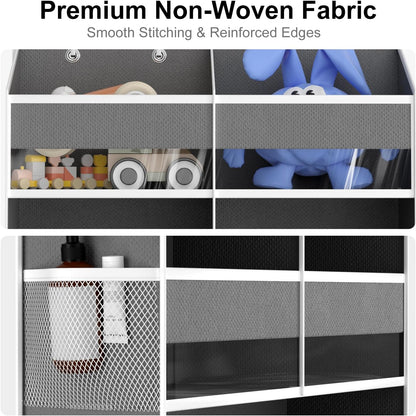 Over the Door Hanging Organizer - Closet Door Organizer and Storage with Large Pockets, Swing-Proof Behind The Door Organizer for Bathroom Nursery (Grey, 1 Pack -Extra Large 6 Tier)