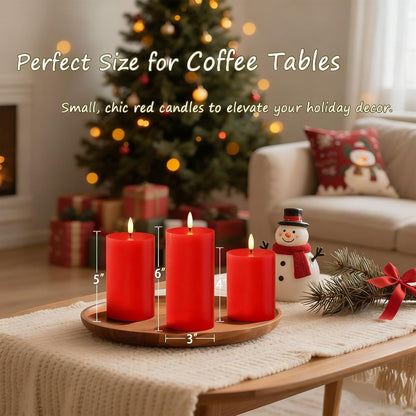 JOIONE Flameless Pillar Candles with Remote, 3 Pack Battery Operated Real Wax LED Candles, LED Candle that Perfect for Home Decorations Fireplace Table, White