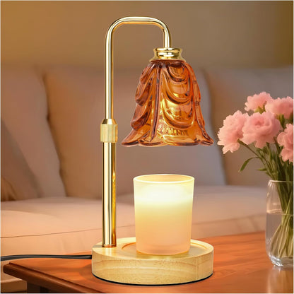 Candle Warmer Lamp with Timer Dimmer, Adjustable Height Pink Tulip Candle Wax Warmer, Christmas Birthday Gift for Mom Women,House Warming Gifts for New Home Bedroom Decor,Flower Pink