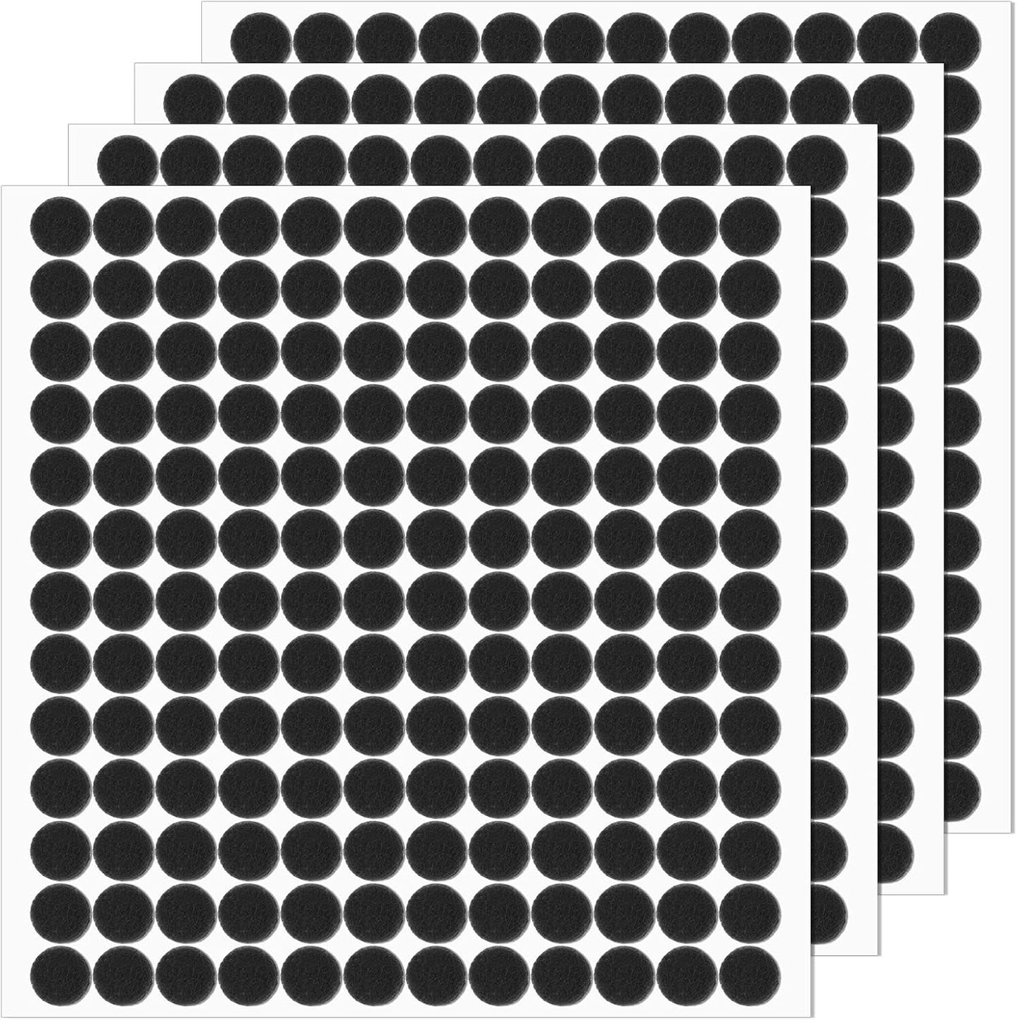 TIESOME 624Pcs Small Felt Pads for Coasters Bottom Dots, 0.39 Inch Self Adhesive Round Felt Pads Cabinet Door Bumpers Cushion Dots Furniture Pads Floor Protectors for Chair Legs Floors, Black